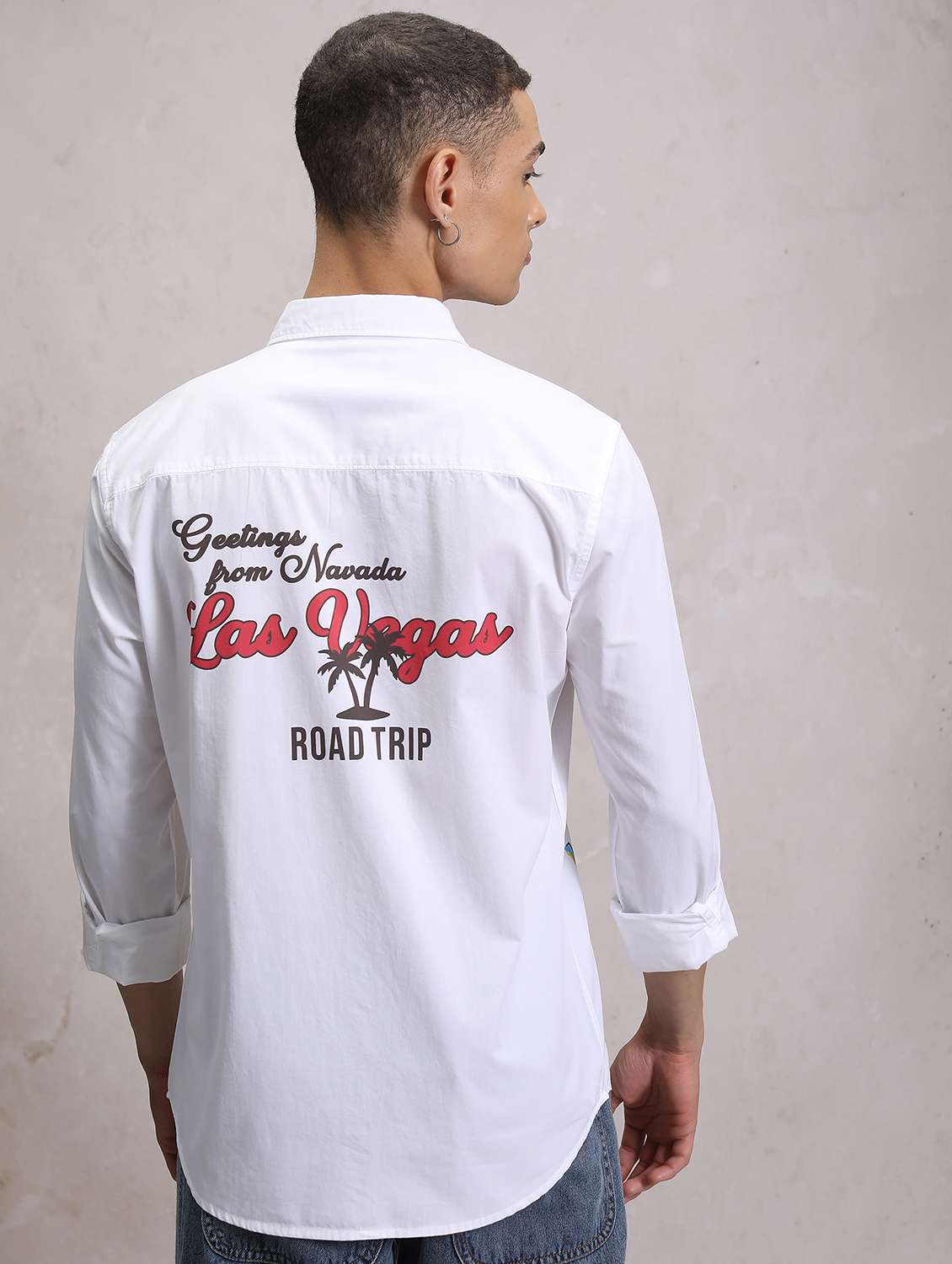 men collared graphic printed casual shirt - 21486713 -  Standard Image - 3