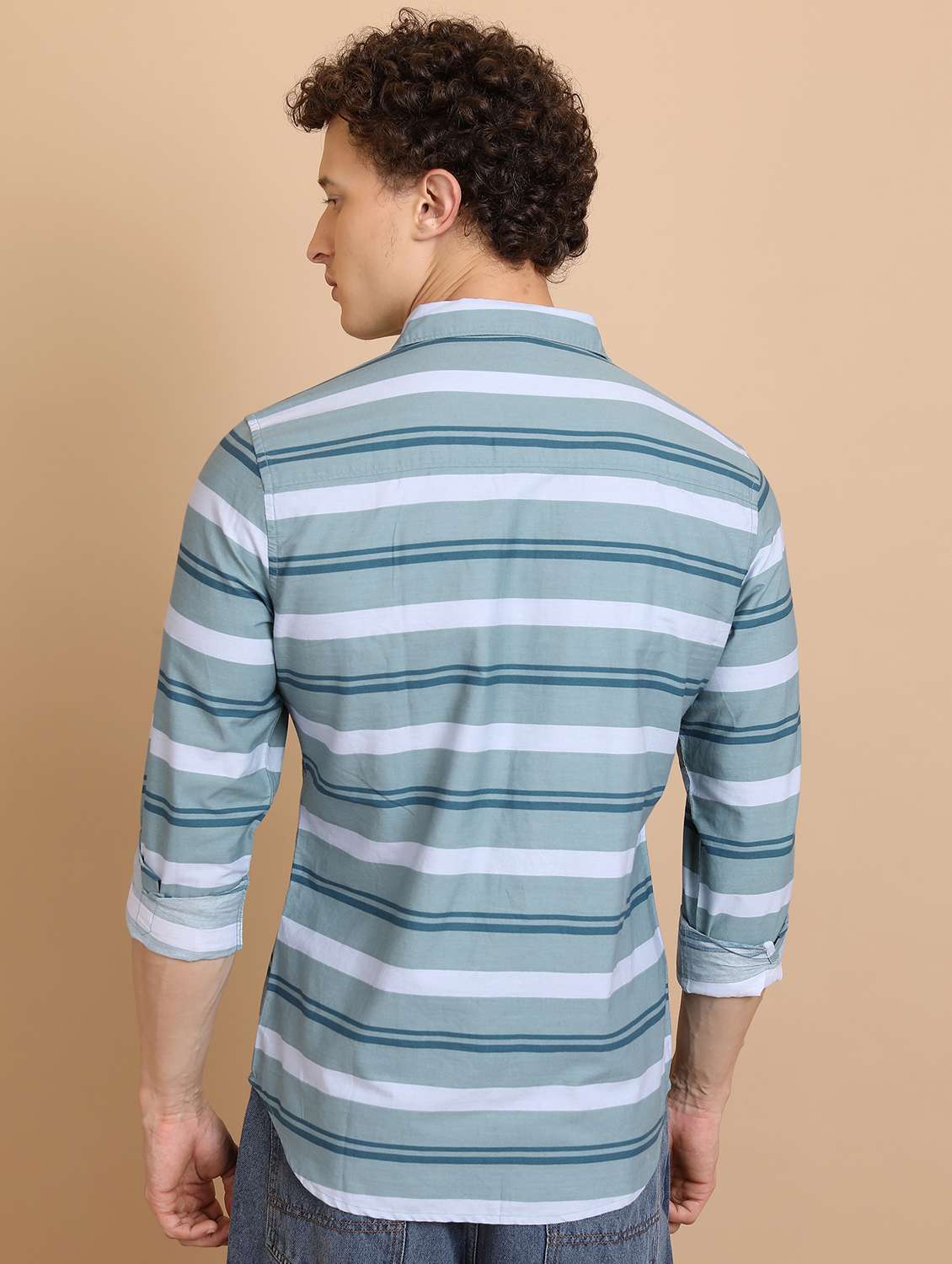 men collared stripes casual shirt - 21486725 -  Standard Image - 3