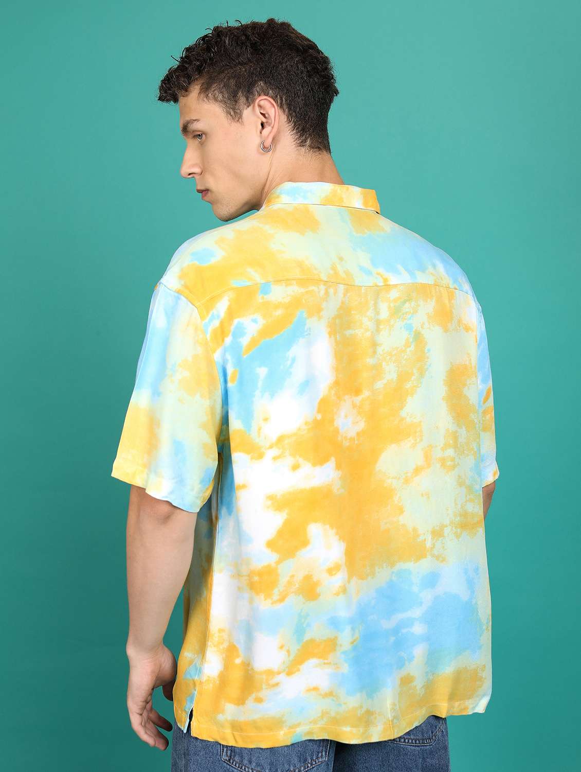 men collared tie & dye casual shirt - 21486732 -  Standard Image - 3