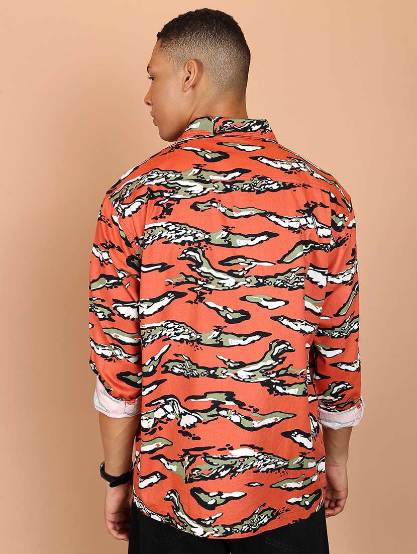 men collared printed casual shirt - 21486735 -  Standard Image - 3