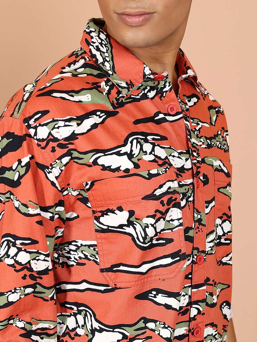men collared printed casual shirt - 21486735 -  Standard Image - 5