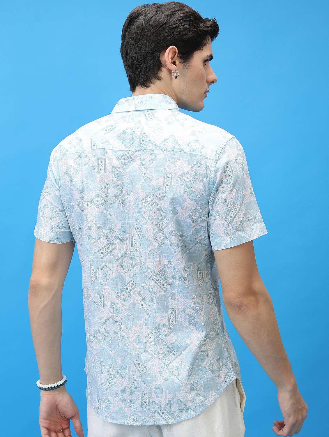 men collared printed casual shirt - 21486743 - Standard Image - 3