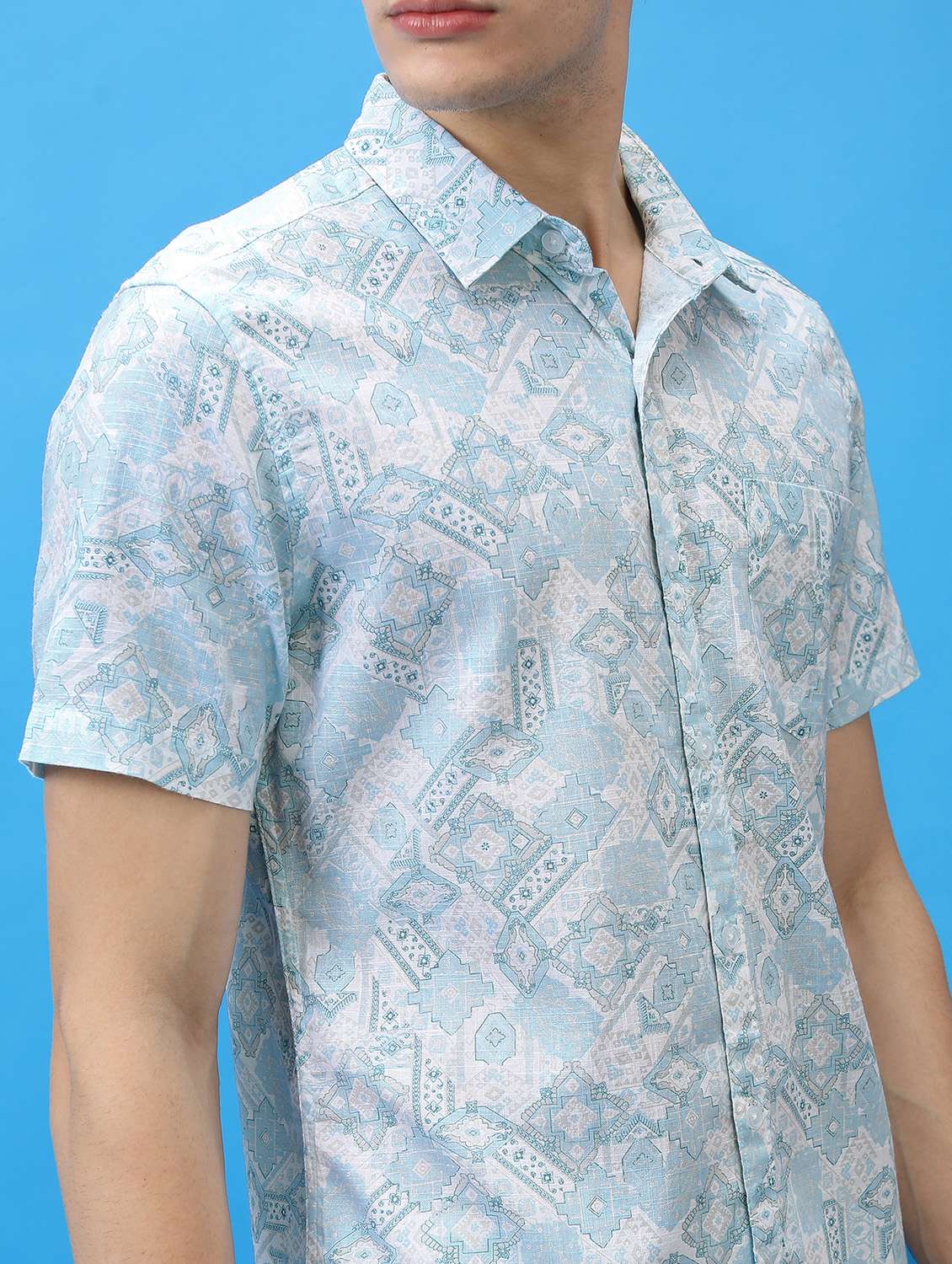 men collared printed casual shirt - 21486743 - Standard Image - 5