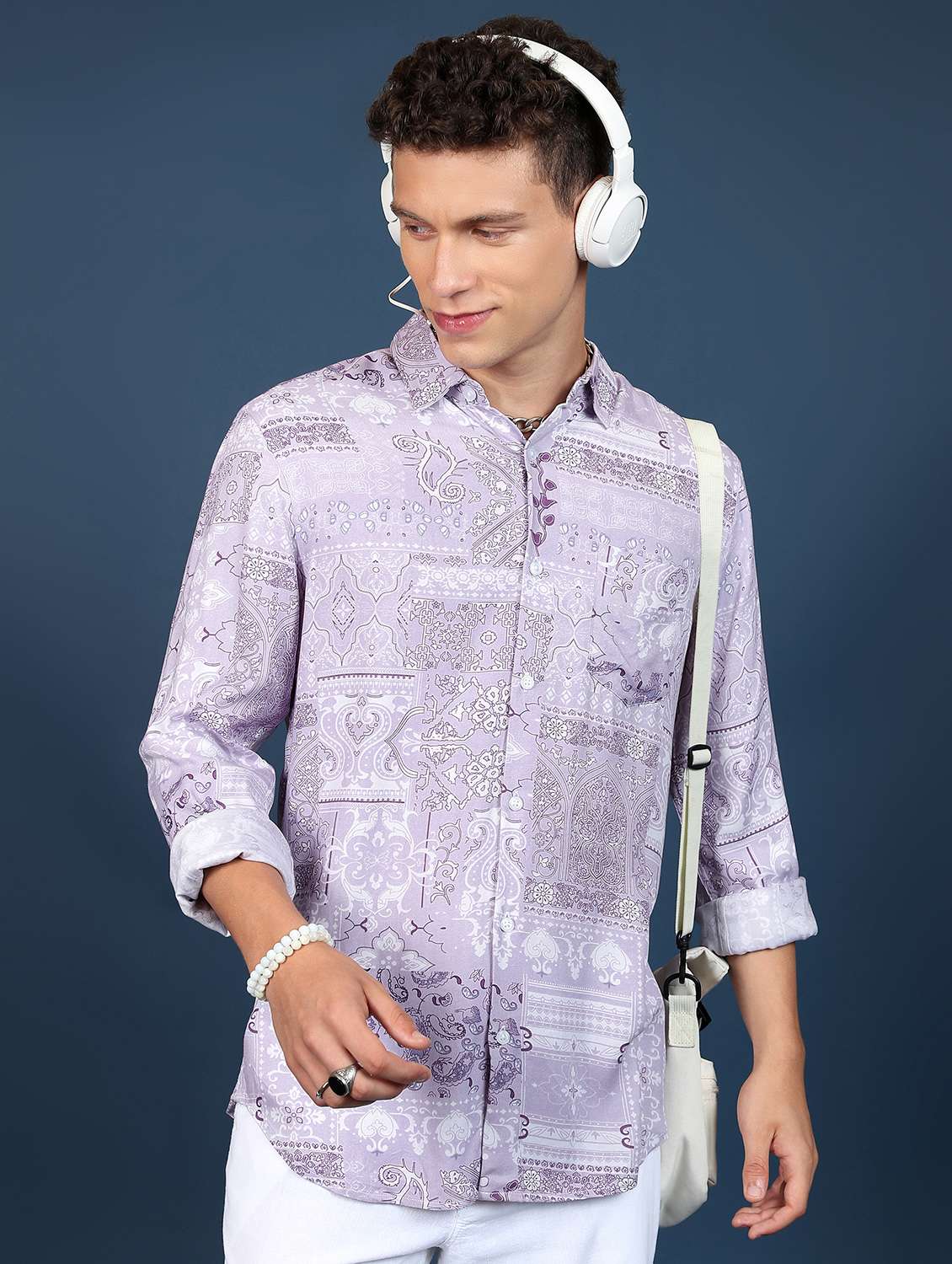 men collared printed casual shirt - 21486744 - Zoom Image - 0