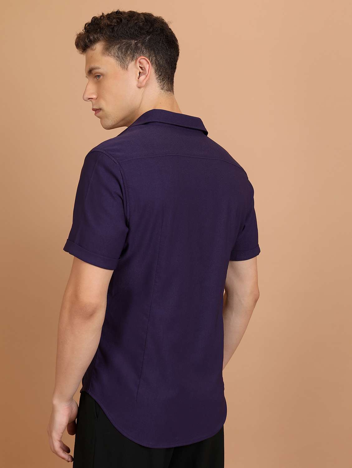 men solid checks casual shirt - 21486746 -  Standard Image - 3