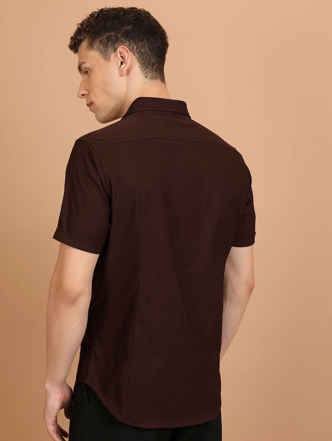 men solid checks casual shirt - 21486747 -  Standard Image - 3