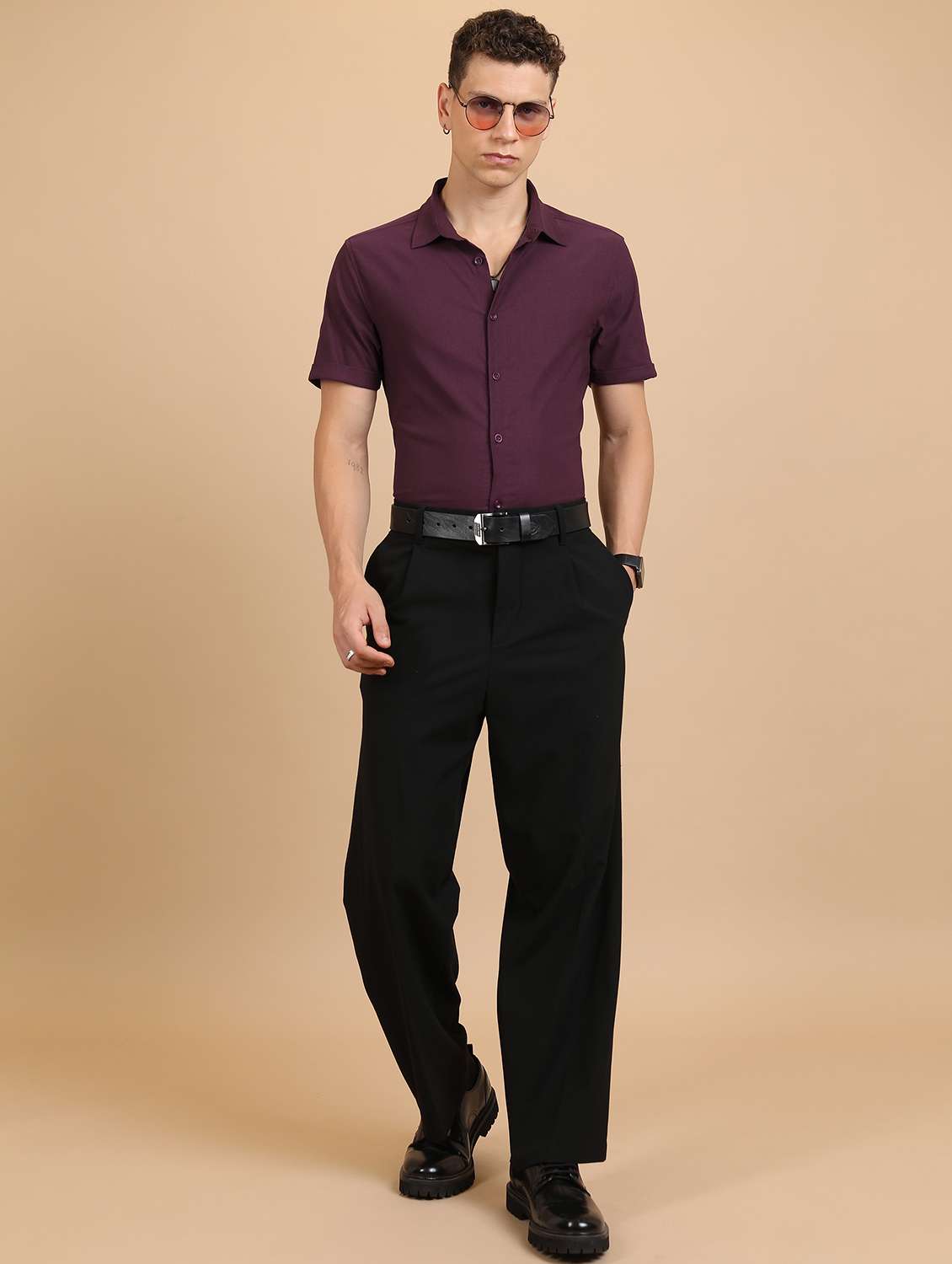 men solid checks casual shirt - 21486748 -  Standard Image - 3