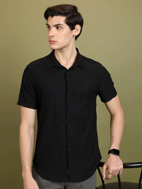 men solid checks casual shirt - 21486751 - Standard Image - 0