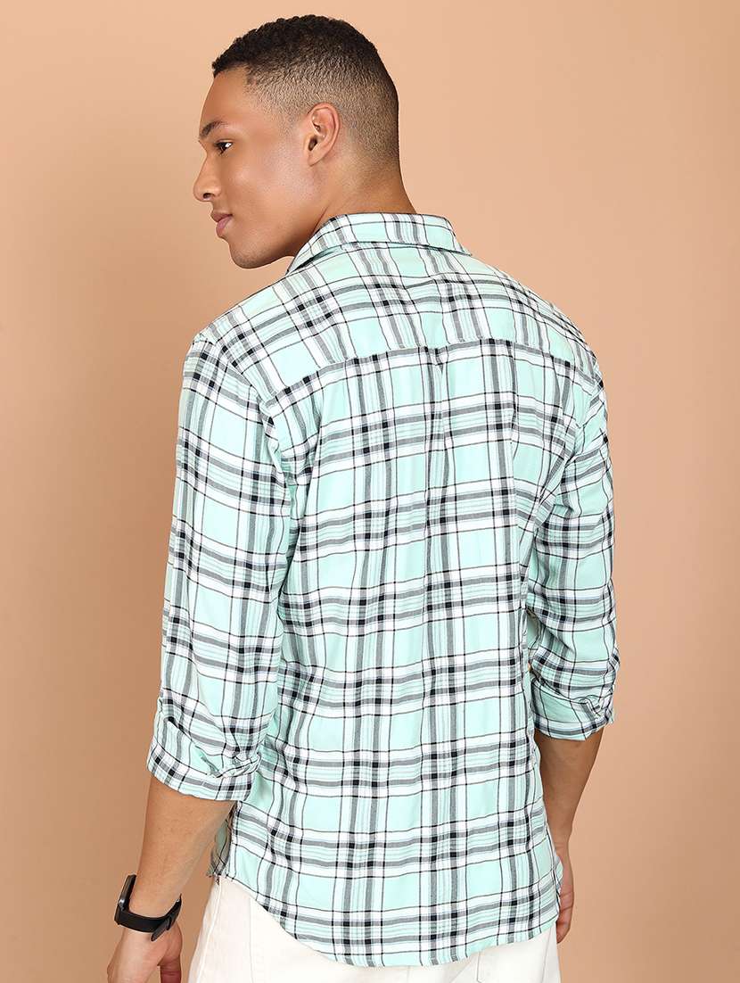 men collared checks casual shirt - 21486754 -  Standard Image - 3