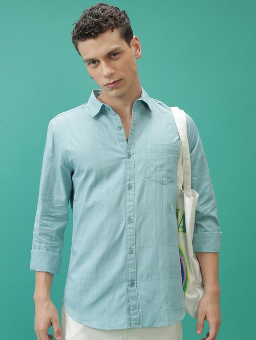 men solid checks casual shirt - 21486756 - Standard Image - 0