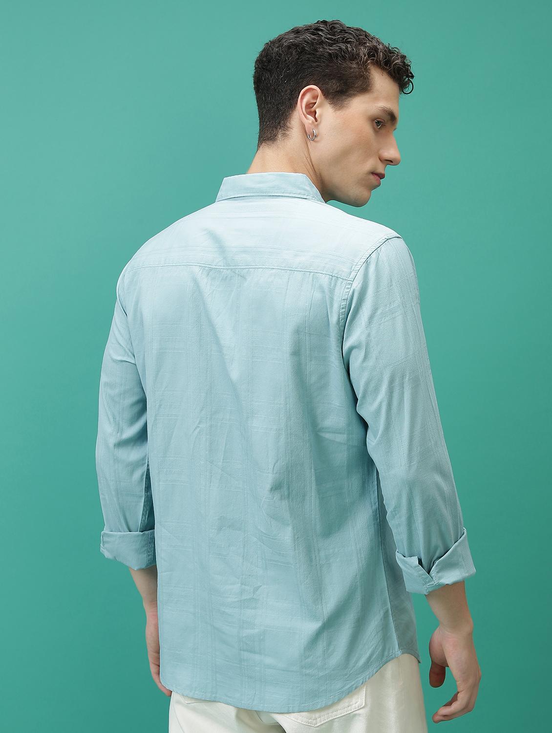men solid checks casual shirt - 21486756 - Standard Image - 3