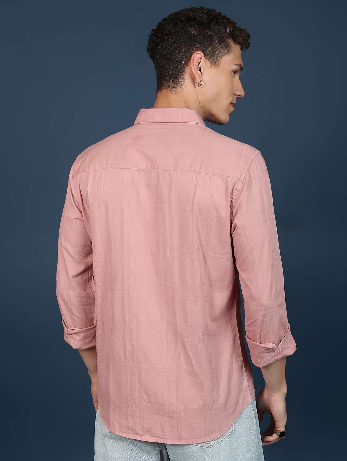 men solid checks casual shirt - 21486758 -  Standard Image - 3