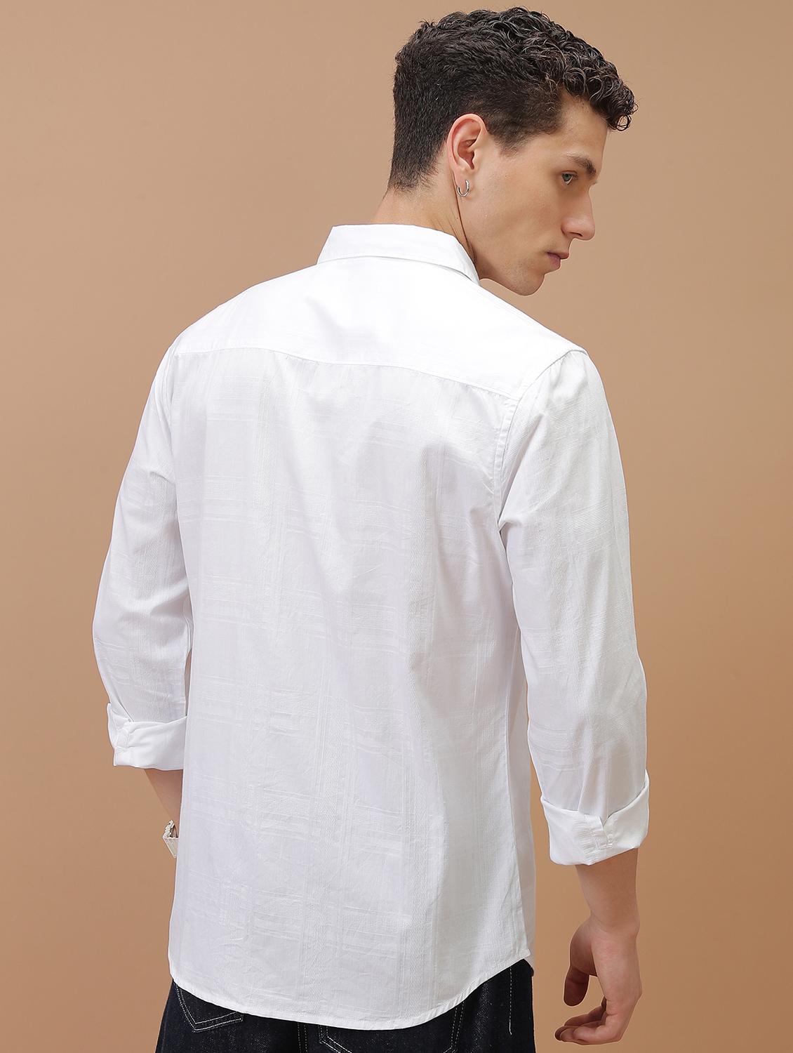 men solid checks casual shirt - 21486760 - Standard Image - 3