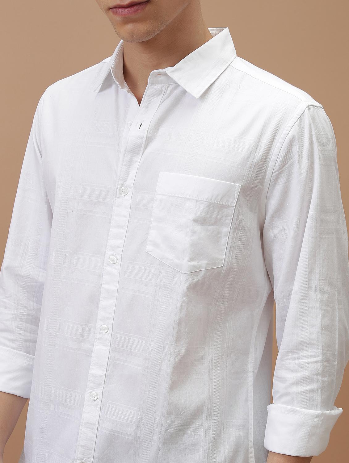 men solid checks casual shirt - 21486760 - Standard Image - 5