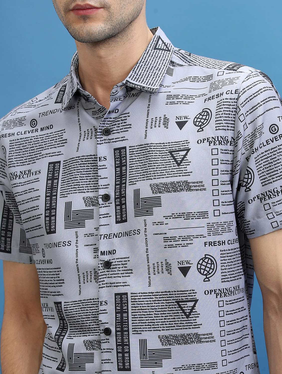 men collared printed casual shirt - 21486762 -  Standard Image - 5