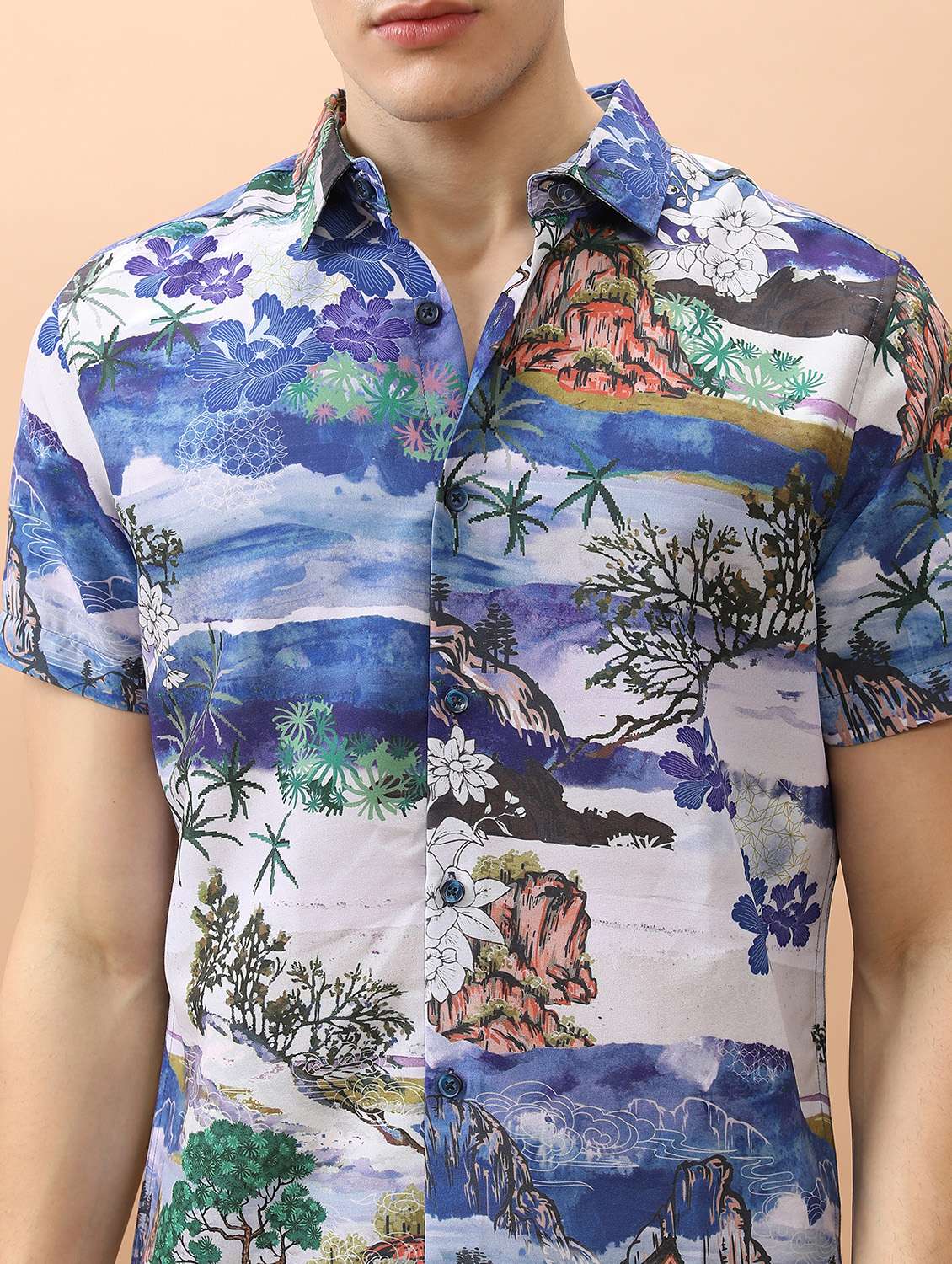 men collared printed casual shirt - 21486763 -  Standard Image - 5
