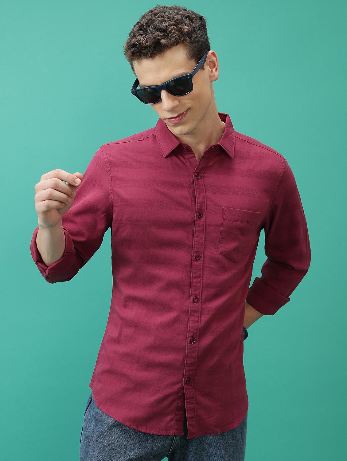 men self-designed checks casual shirt