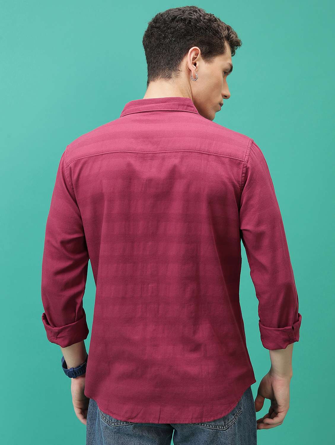 men self-designed checks casual shirt - 21486764 -  Standard Image - 3