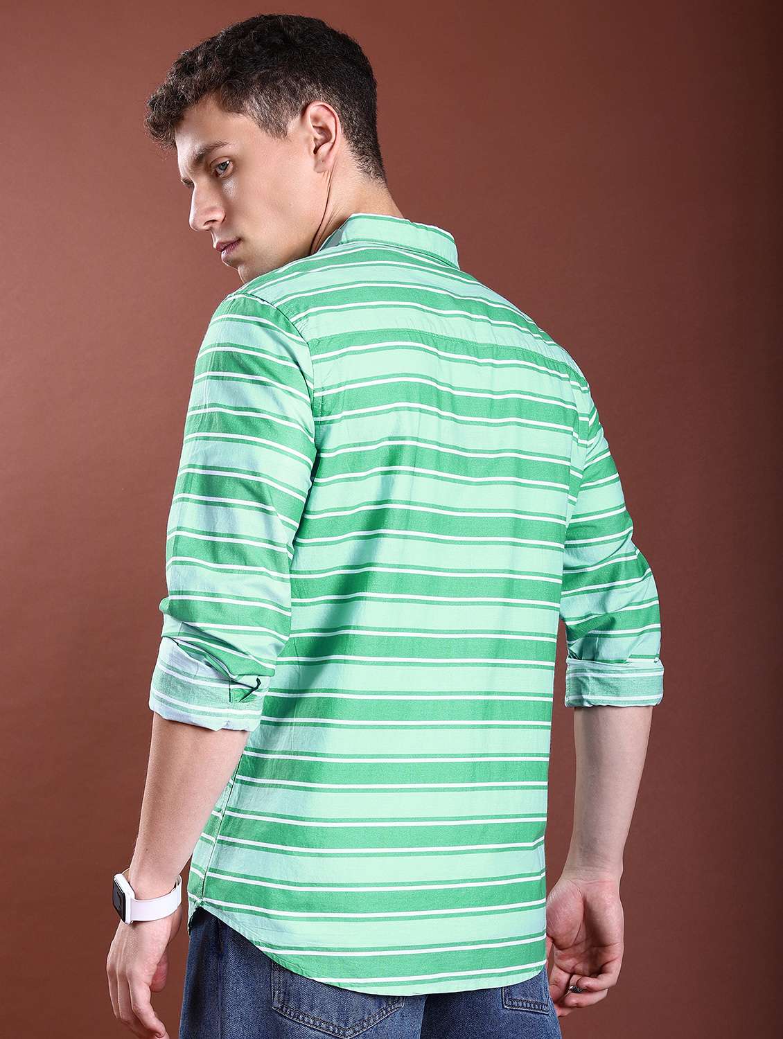 men collared stripes casual shirt - 21486768 -  Standard Image - 3