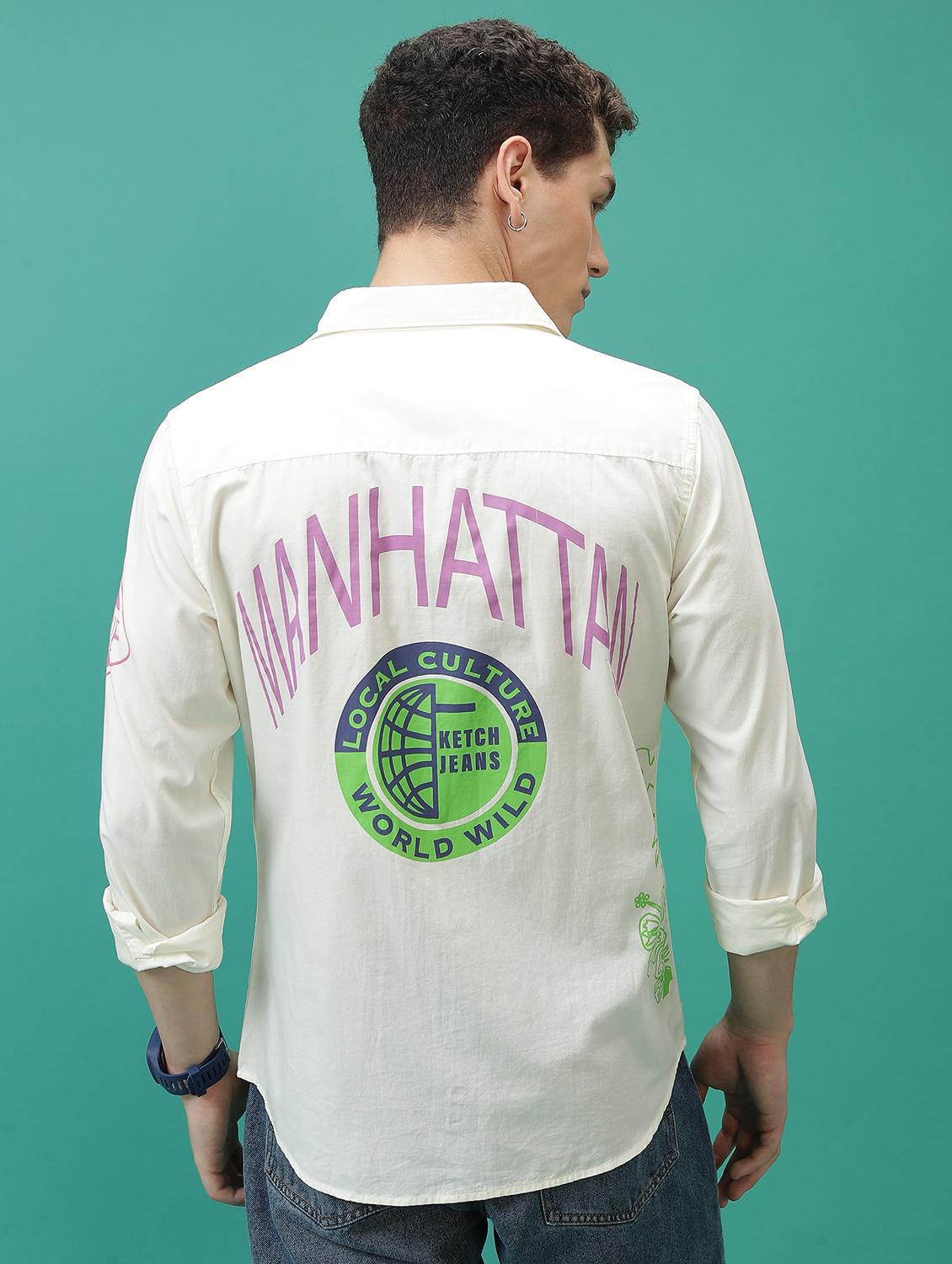 men collared printed casual shirt - 21486769 - Standard Image - 3