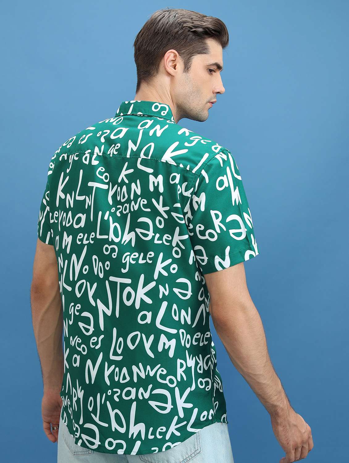 men collared printed casual shirt - 21486775 -  Standard Image - 3