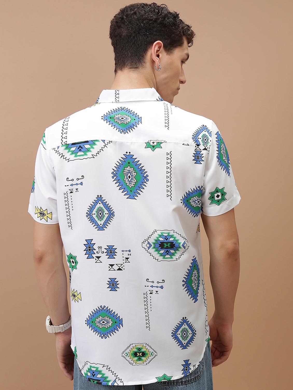 men collared printed casual shirt - 21486776 - Standard Image - 3