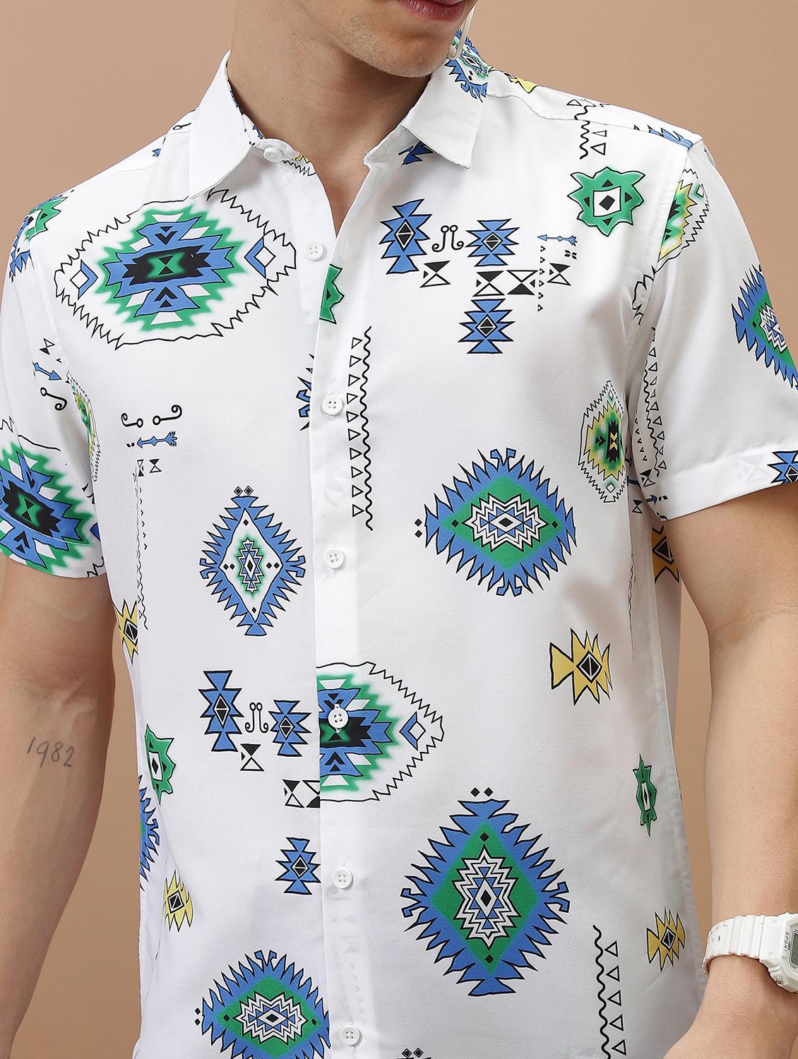 men collared printed casual shirt - 21486776 - Standard Image - 5