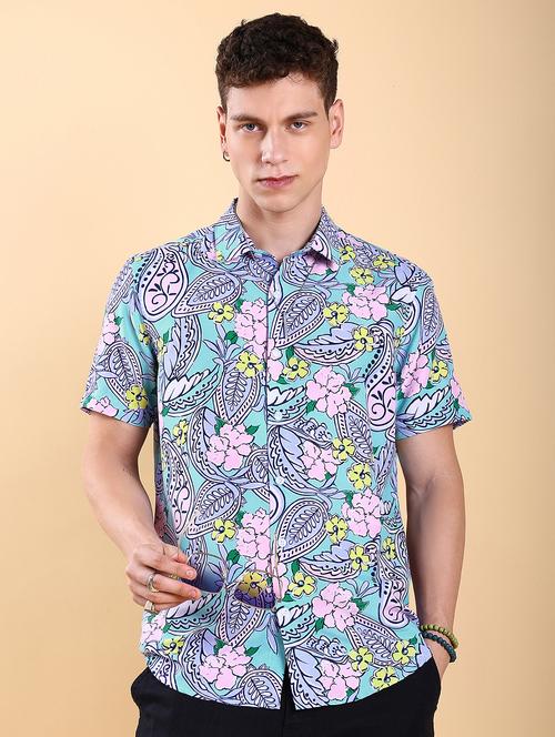 men collared printed casual shirt - 21486777 - Standard Image - 0