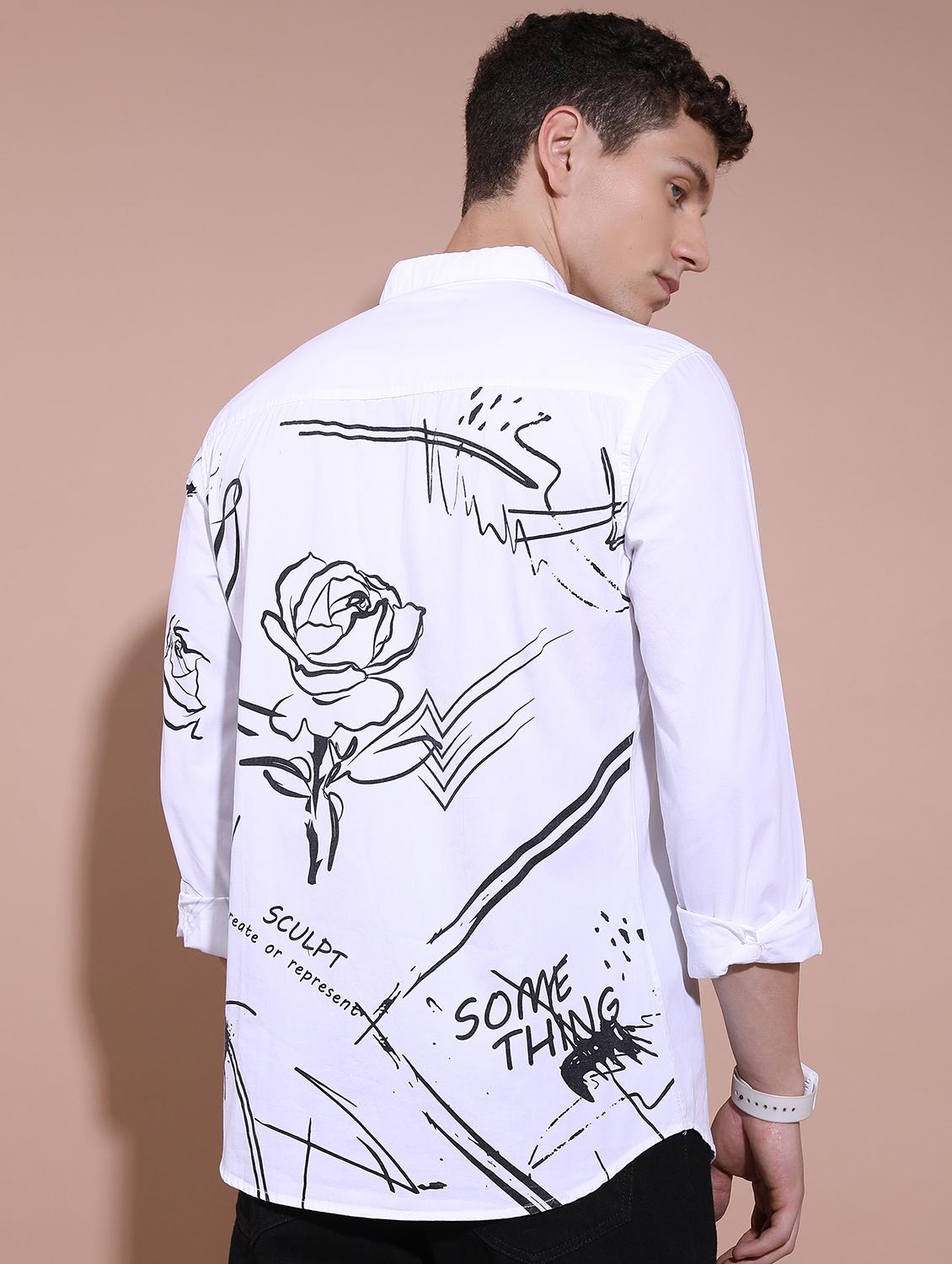 men collared printed casual shirt - 21486781 - Standard Image - 3