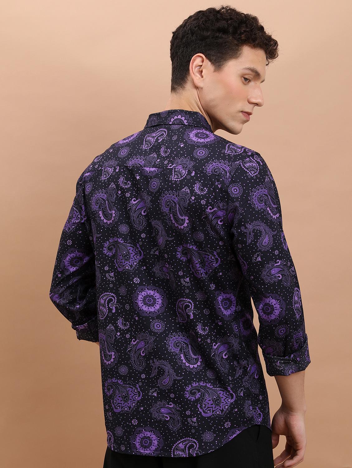 men collared printed casual shirt - 21486784 - Standard Image - 3