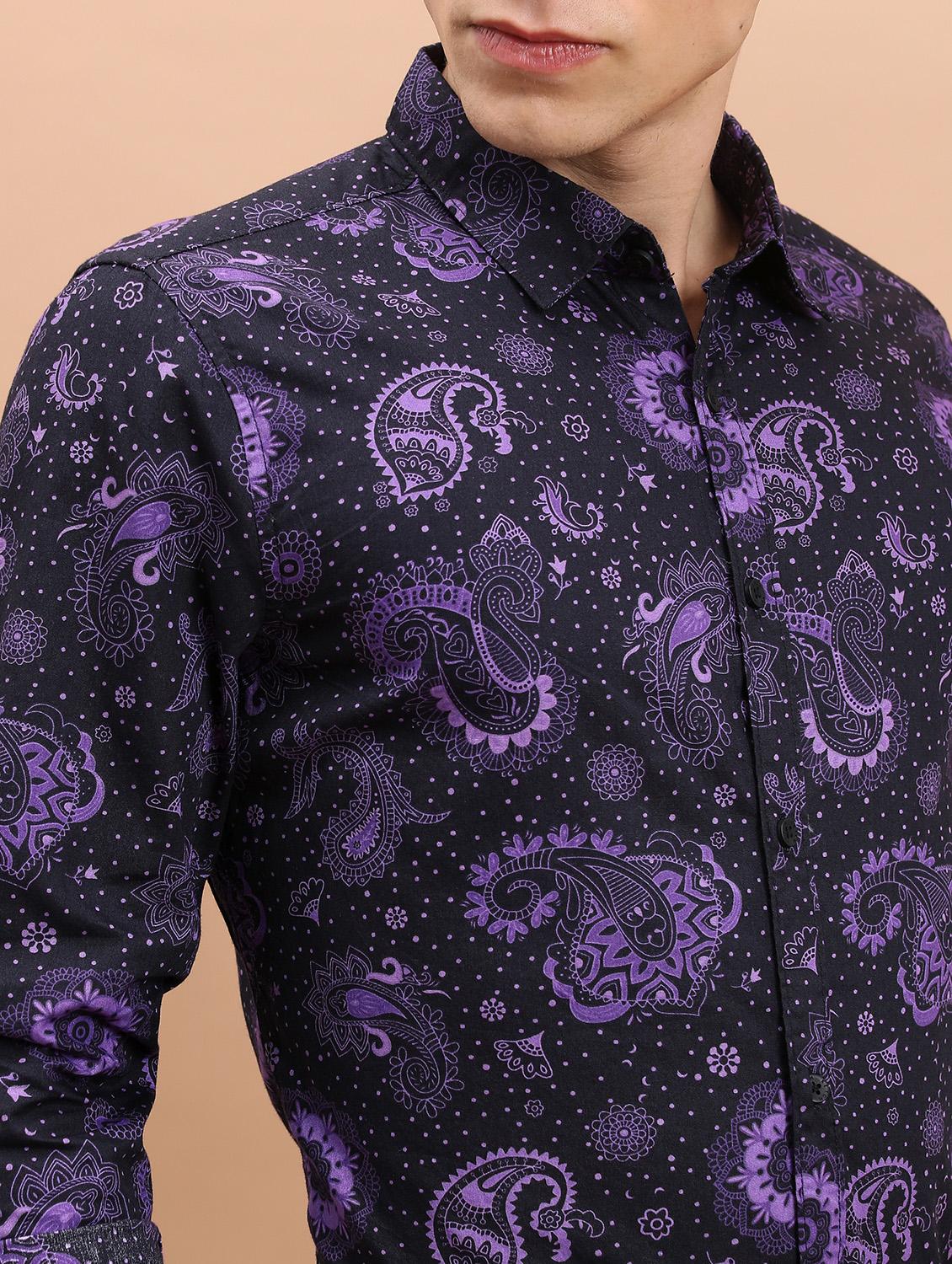 men collared printed casual shirt - 21486784 - Standard Image - 5
