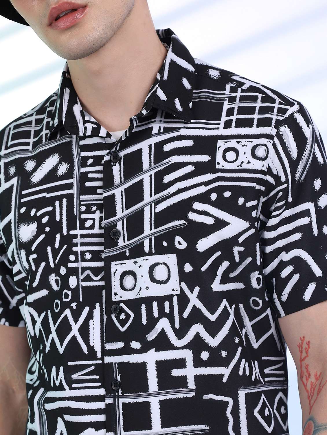 men collared printed casual shirt - 21486793 -  Standard Image - 3
