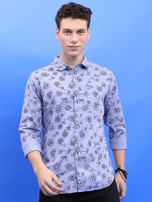 men collared printed casual shirt - 21486795 -  Standard Image - 0
