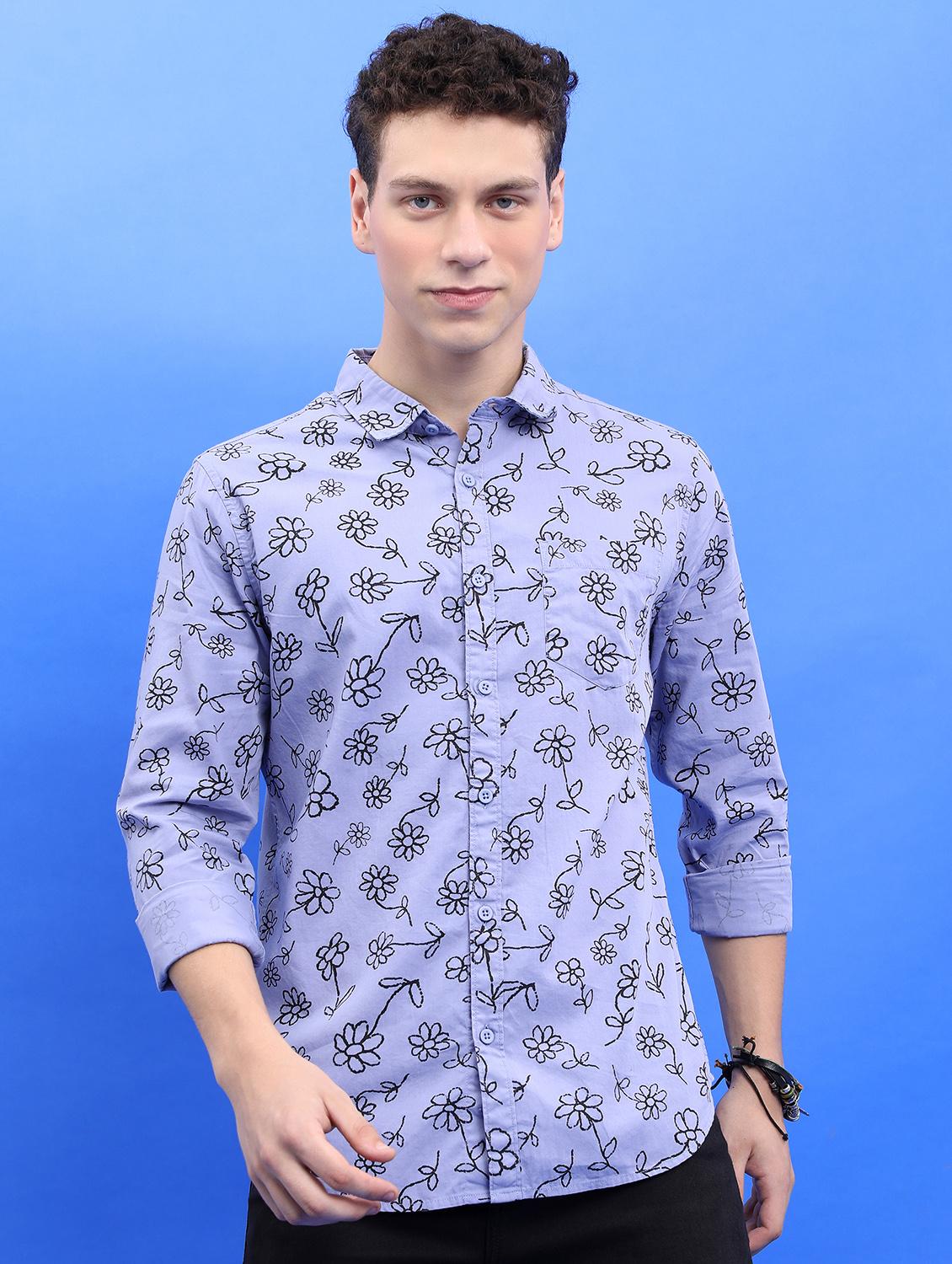 men collared printed casual shirt - 21486795 -  Zoom Image - 0