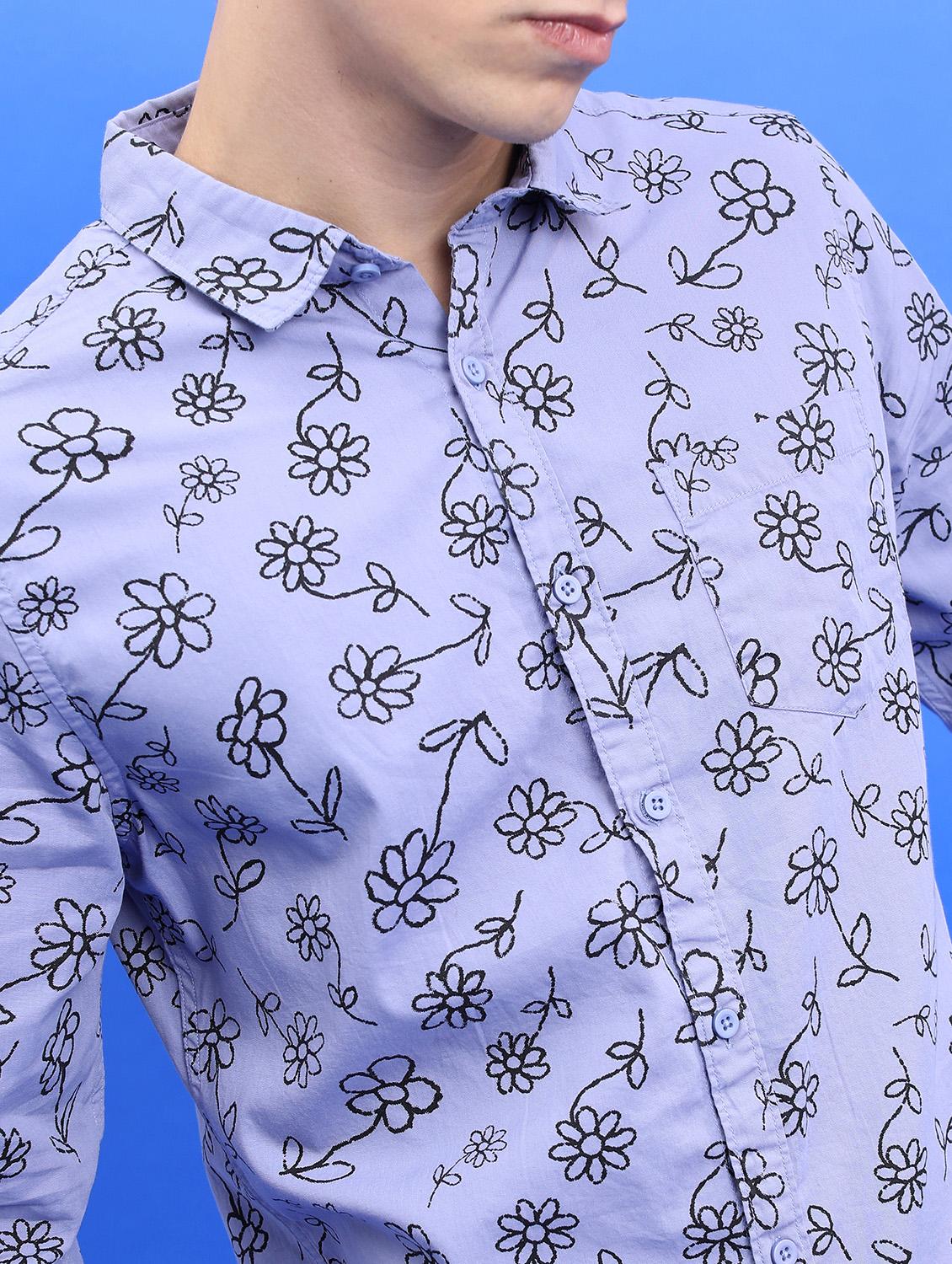 men collared printed casual shirt - 21486795 - Standard Image - 5