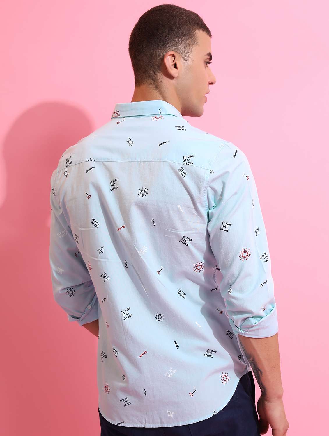 men collared printed casual shirt - 21486803 -  Standard Image - 3