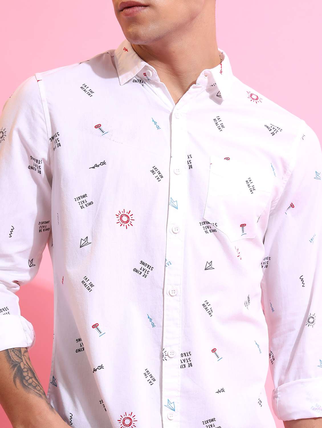 men collared printed casual shirt - 21486804 - Standard Image - 3
