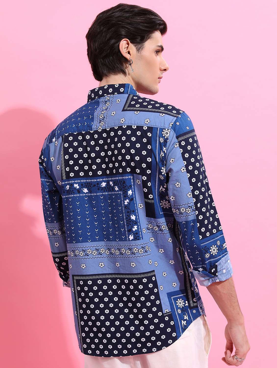 men collared printed casual shirt - 21486806 - Standard Image - 3