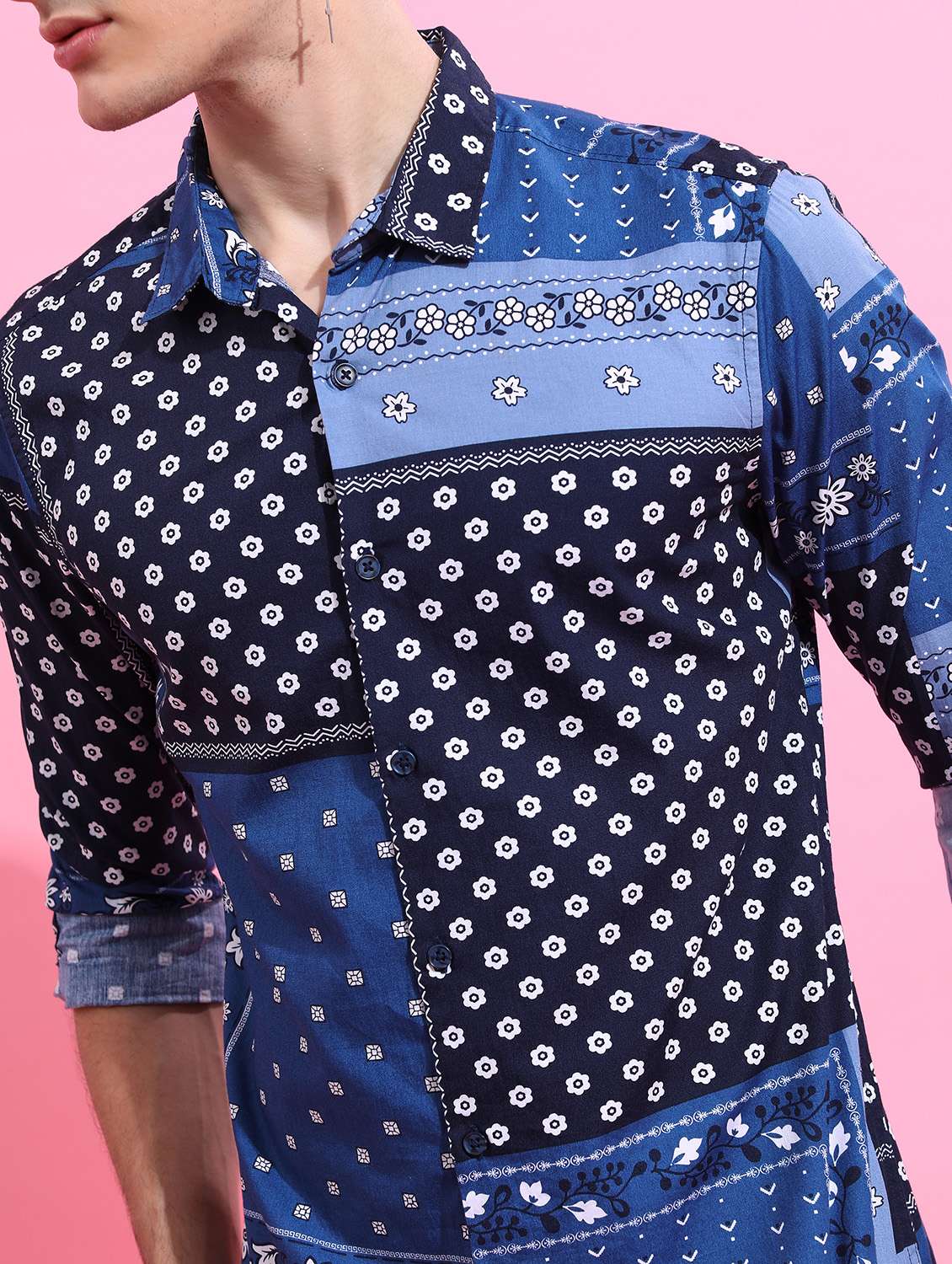 men collared printed casual shirt - 21486806 - Standard Image - 5
