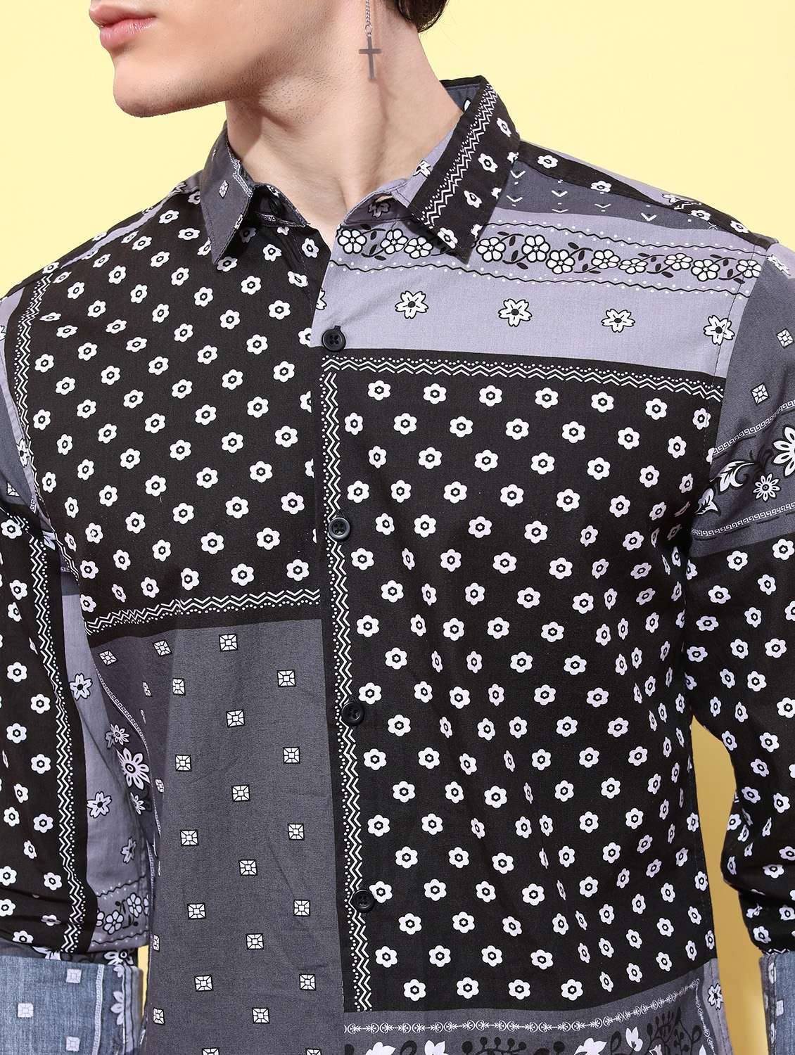 men collared printed casual shirt - 21486807 -  Standard Image - 5