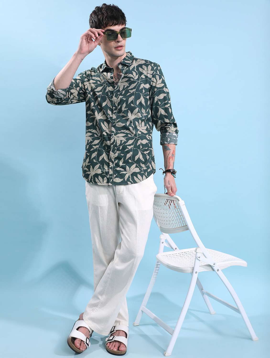men collared printed casual shirt - 21486810 -  Standard Image - 3