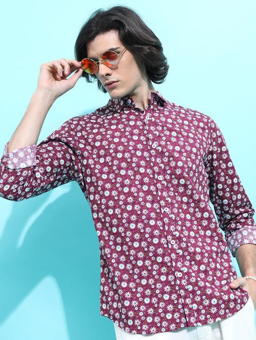 men collared printed casual shirt - 21486814 - Standard Image - 0