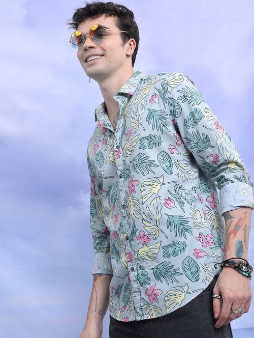men collared printed casual shirt - 21486817 -  Standard Image - 0
