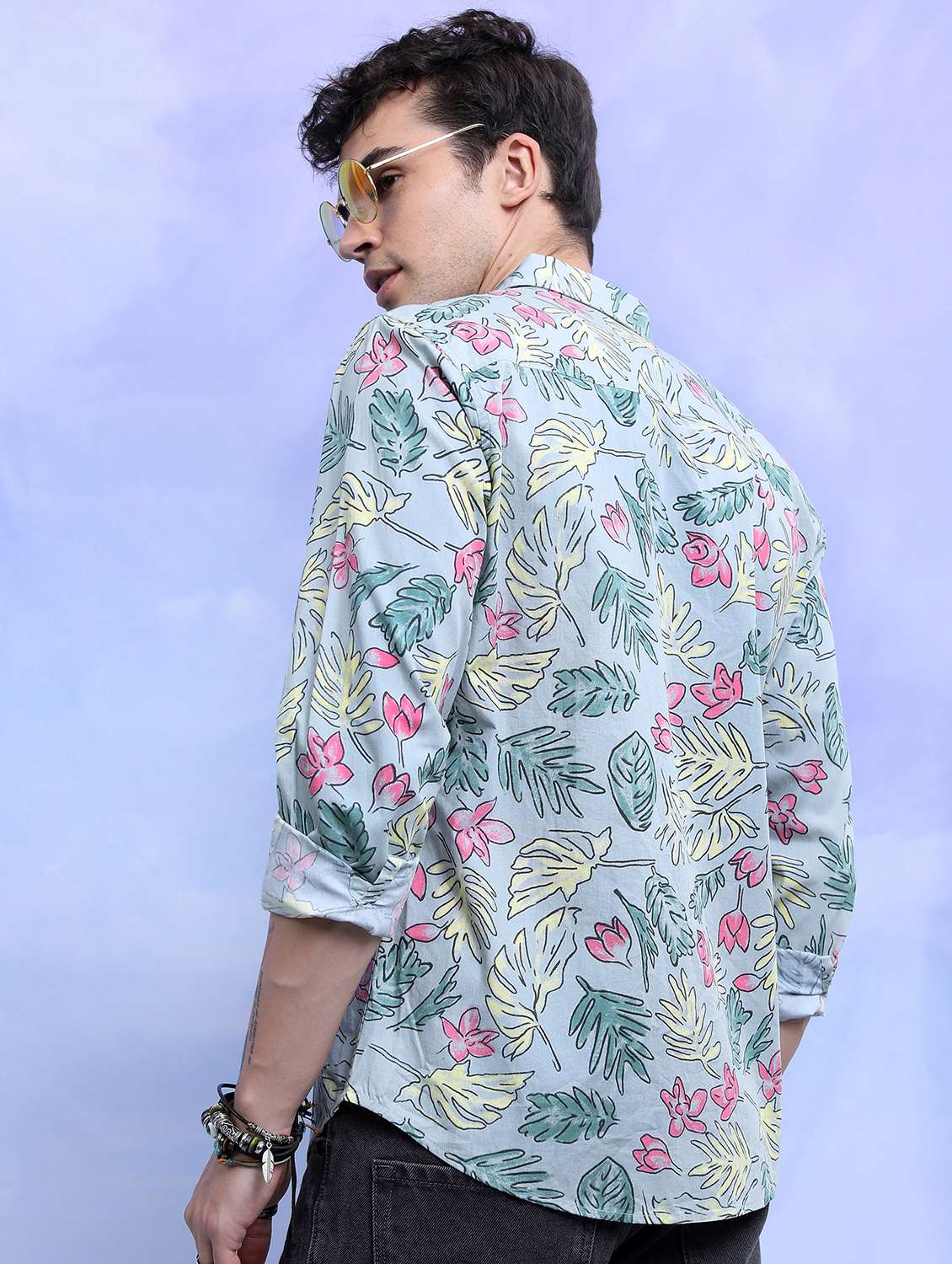 men collared printed casual shirt - 21486817 -  Standard Image - 3