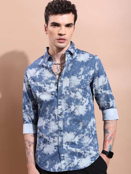 men collared printed casual shirt - 21486830 -  Standard Image - 0