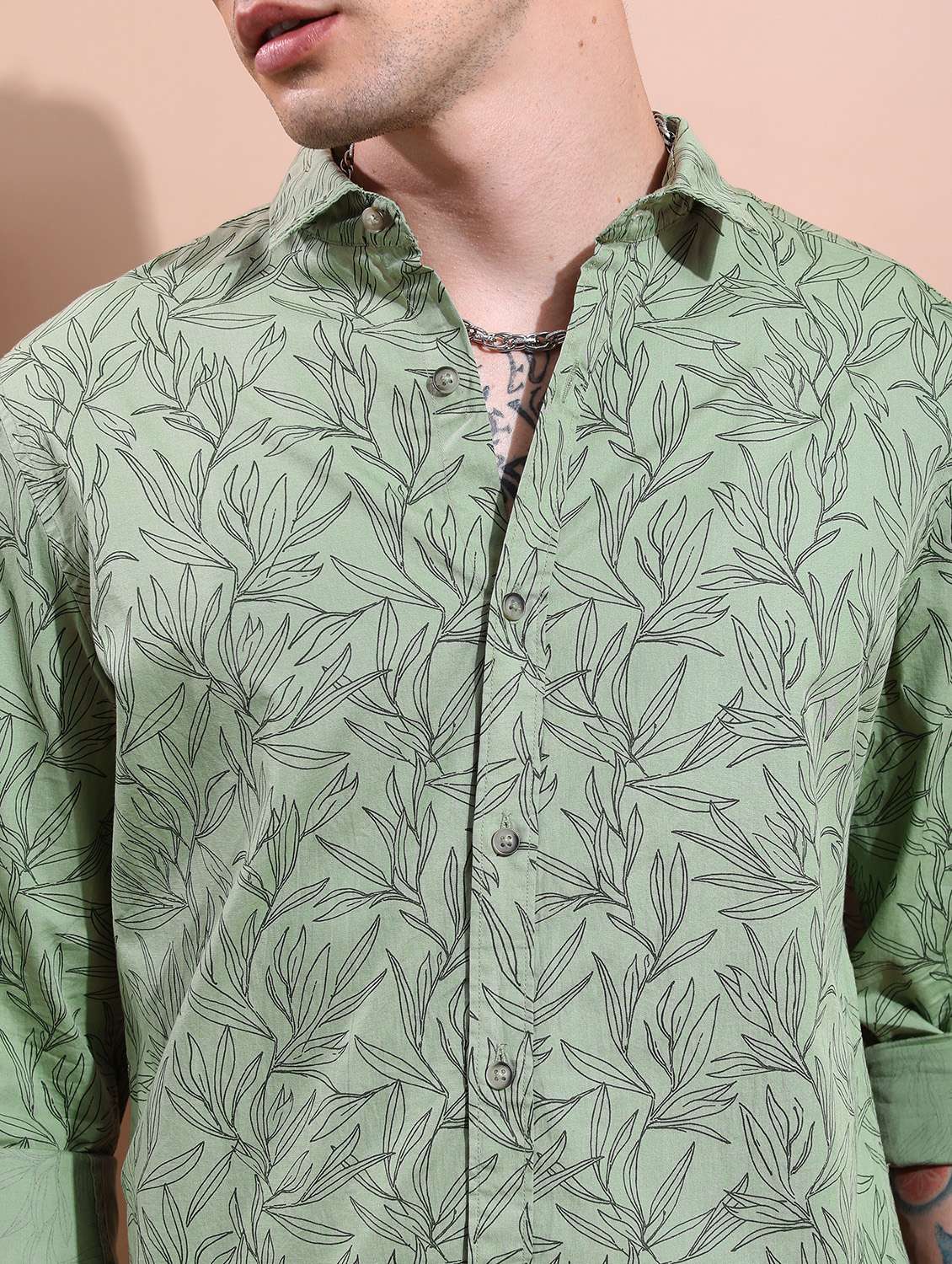 men collared printed casual shirt - 21486836 -  Standard Image - 5