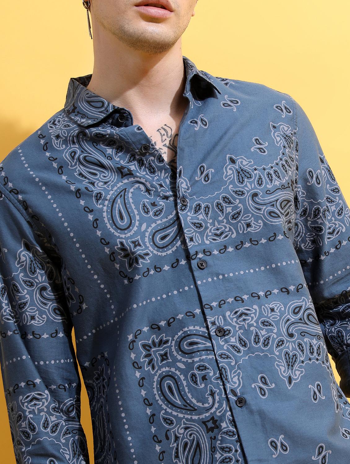 men collared printed casual shirt - 21486838 - Standard Image - 3