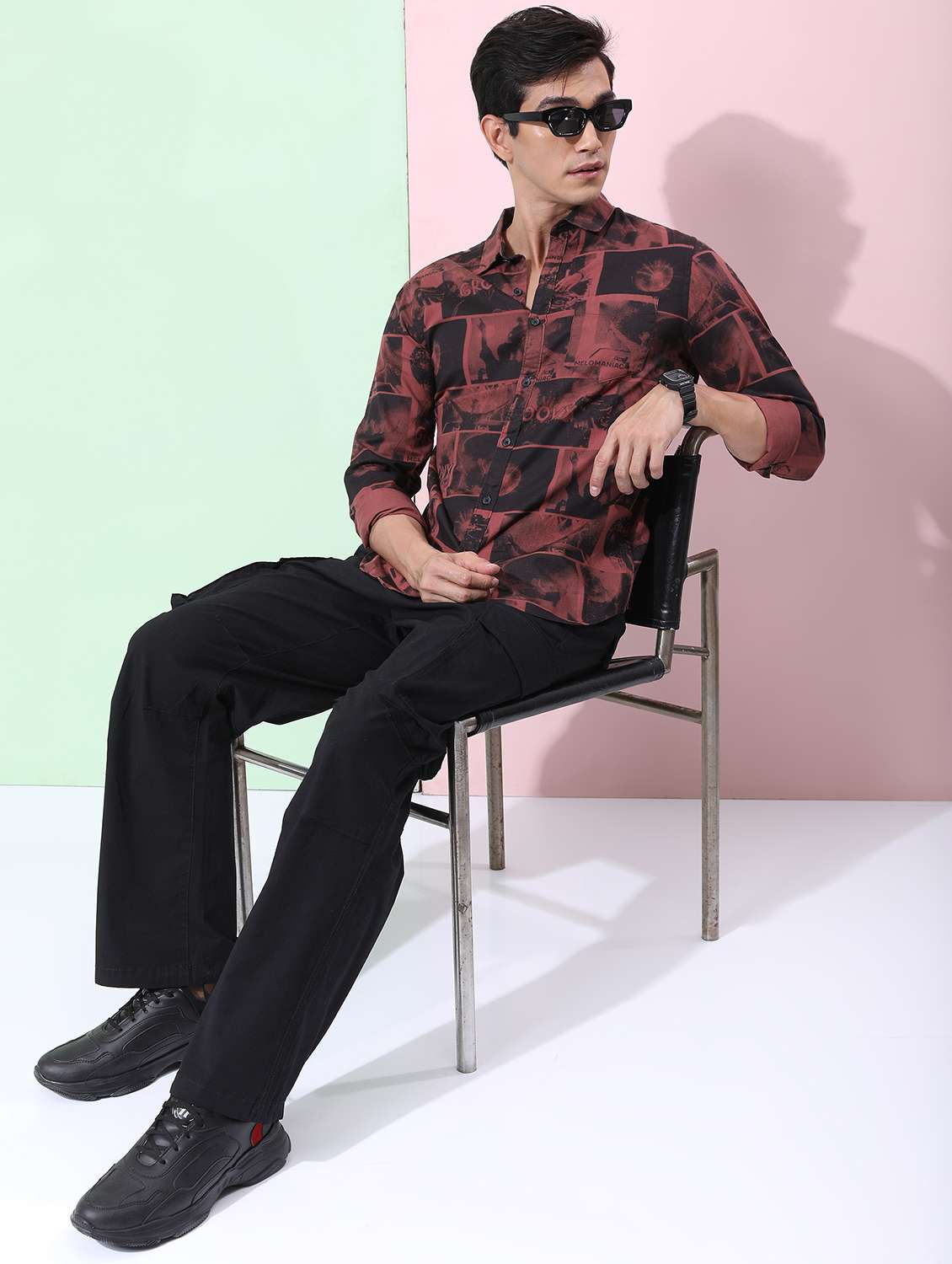 men collared printed casual shirt - 21486850 - Standard Image - 3