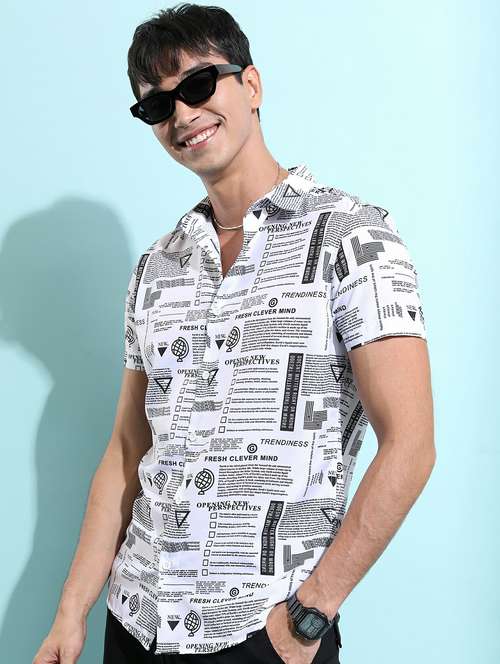 men white collared neck casual shirts - 21486889 -  Standard Image - 0