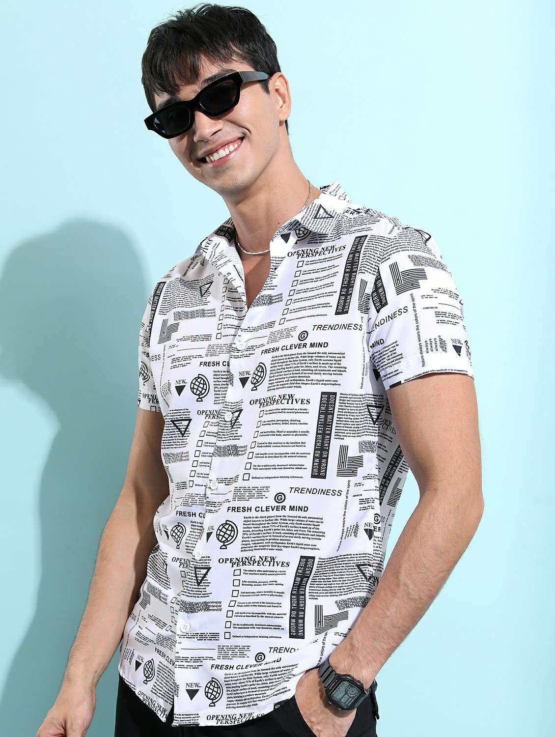 men white collared neck casual shirts